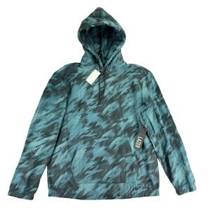 Lazer Mens Polar Fleece Relaxed Fit Swirl Print Hoodie Turquoise M